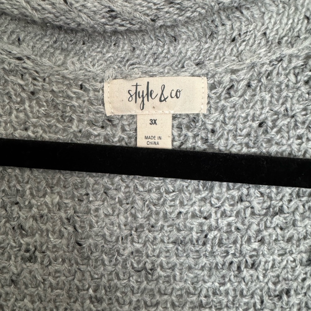 👗 Style & Co. Gray Knit Cardigan Sweater - Picture 3 of 4